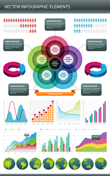 Infographics collection Information graphics vector - Vektor, kép