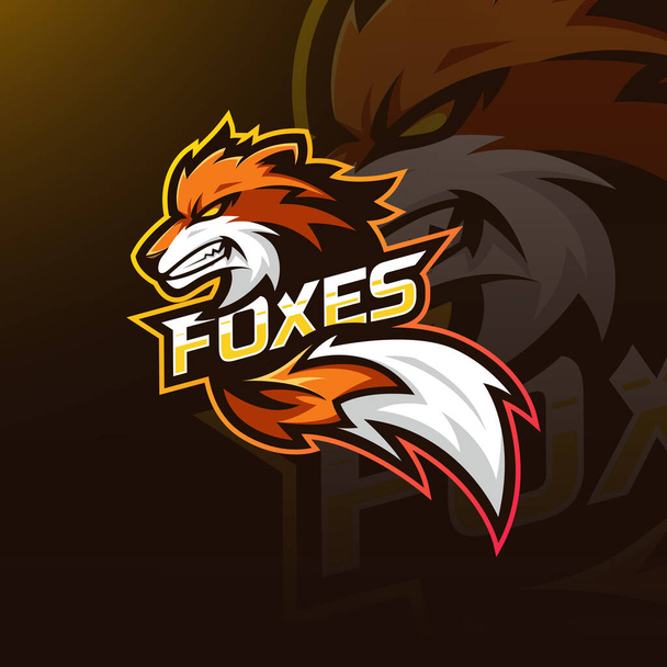 Foxes mascot e sport logo template - Vector, Image