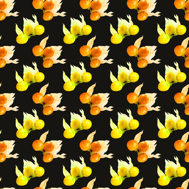Seamless pattern, fiery physalis, abstraction. For backgrounds and textures. Illustration. - Foto, Bild