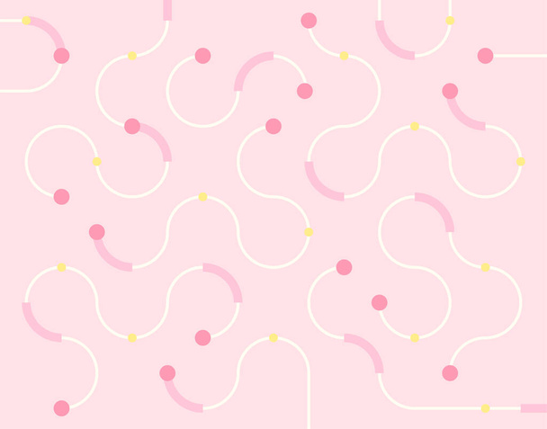 Pink soft colored pattern background. A thin curve is meandering. Simple pattern design template. - Vector, Image