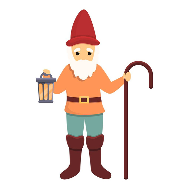 Garden gnome icon, cartoon style - Vector, afbeelding