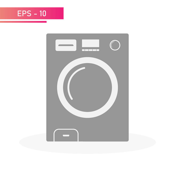 Washing machine in a solid design with a display and easy operation. Household appliances for the home. On a white background. Flat vector illustration. - ベクター画像