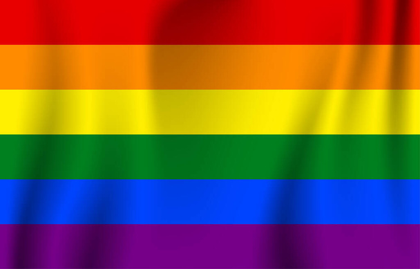 LGBT Rainbow color flag Pride of Gay, Lesbian wave colorful concept vector background - Vector, Image