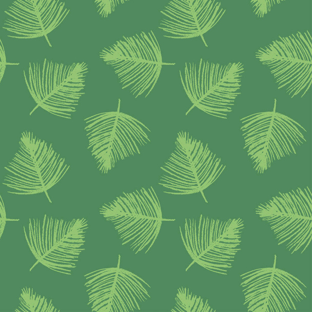 Tropical background with palm leaves ornament. Vector seamless pattern design. Floral graphics concept for tropical spa, beauty studio banner, botanical fabric backdrop, green tropical leaf pattern. - Vettoriali, immagini