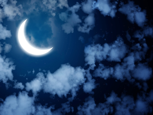 Bright moon in the night sky - Foto, imagen
