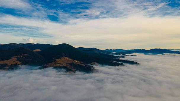 mountains tops high above clouds fog - Photo, Image