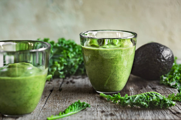 Avocado Kale and young Coconut meat and Coconut water Smoothie - Photo, image