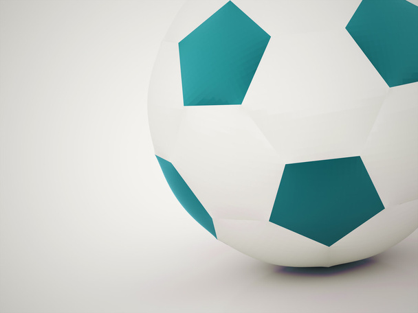 Blue football ball rendered on dark  - Valokuva, kuva