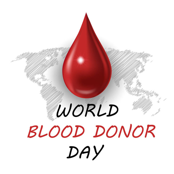 Tarjeta Día Mundial del Donante de Sangre Vect enfermo - Vector, Imagen