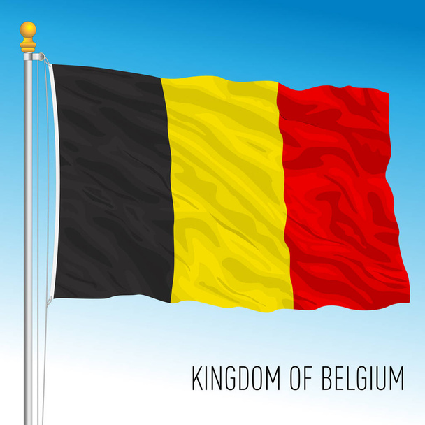 Belgien offizielle Nationalflagge, Europäische Union, Vektorillustration - Vektor, Bild