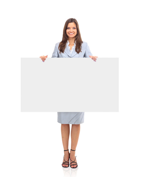 Business woman showing blank sign board - Foto, Imagem