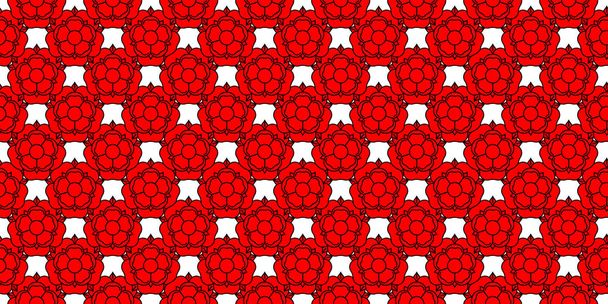 Tudor rose vector seamless pattern. Traditional heraldic emblem of England. The war of roses of houses Lancaster and York. - Vector, Image