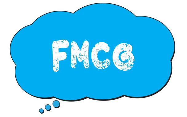 Tekst FMCG napisany na niebieskiej bańce myślowej. - Zdjęcie, obraz
