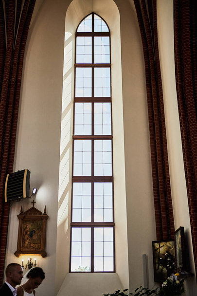 Beautifull window  in the catholic church - Photo, Image