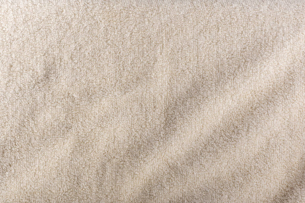 Milchig weißes Frottee Hintergrund. Milchiges Gewebe. Textile Oberfläche - Foto, Bild