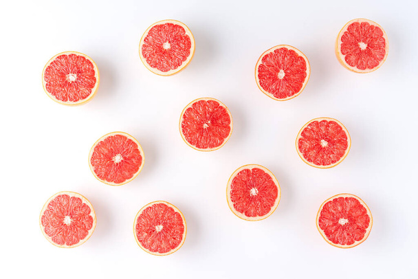Juicy grapefruits isolated on white background - Foto, Imagem
