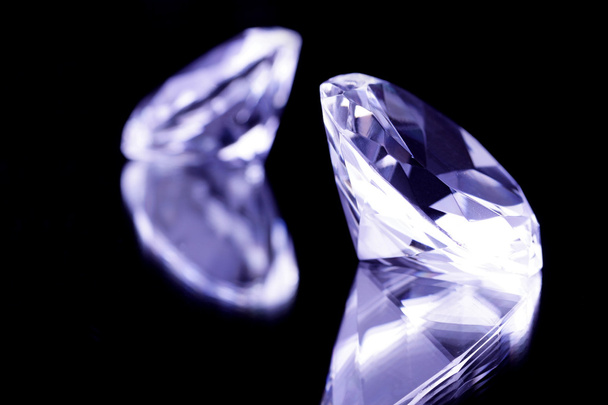 Diamonds, jewels on mirrored background - Photo, Image