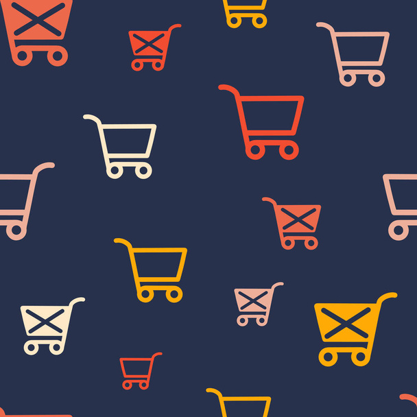Seamless pattern on the theme of Buy Nothing Day on November 27. Decorated with a shopping carts. - Vector, Image