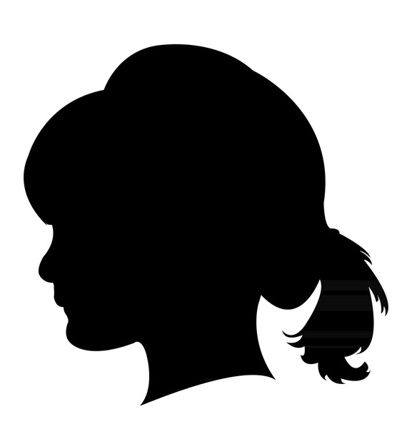 女の子の頭のシルエットベクトル - ベクター画像