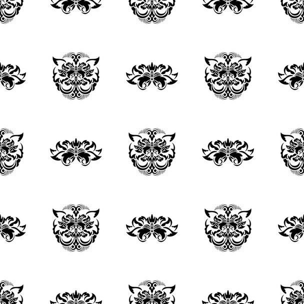 Motif noir et blanc sans couture avec monogrammes dans le style baroque. Bon pour les milieux, les impressions, les vêtements et les textiles. Illustration vectorielle - Vecteur, image