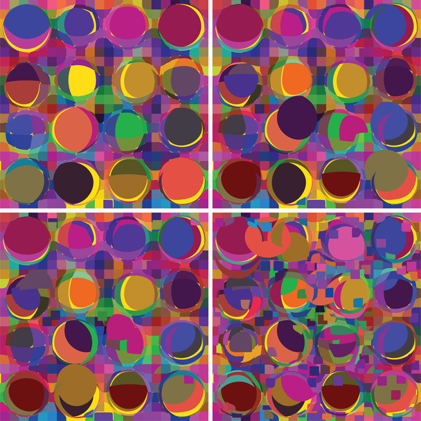 verzameling van grunge omcirkeld en gekleurd kleurrijke achtergronden - Vector, afbeelding