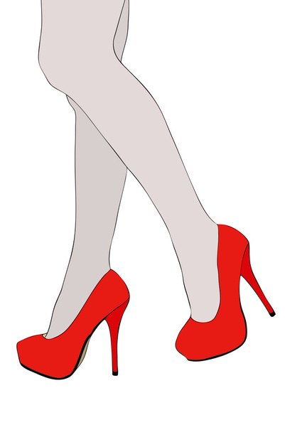 Illustration of a woman with a very sexy pair of shoes - Φωτογραφία, εικόνα
