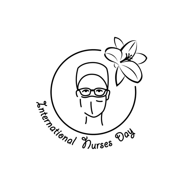 International Nurses Day Vector Linear Emblem - Vector, Image