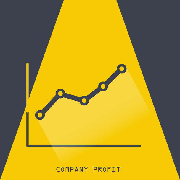 Company profit flat dark style design - Vector, Image