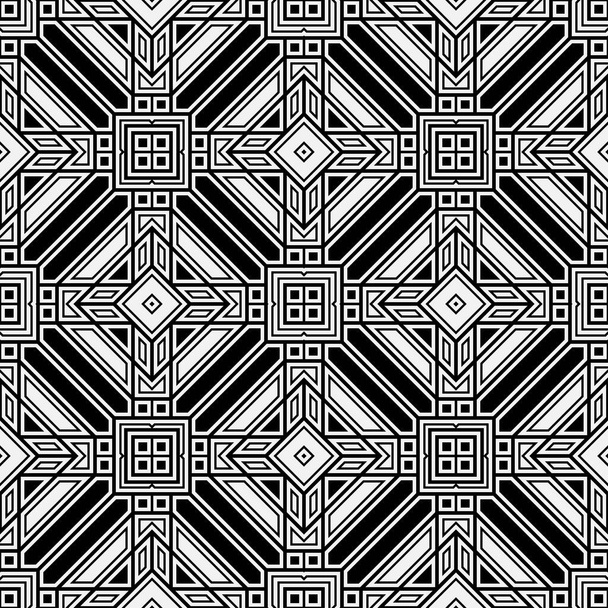 Seamless set vector patterns. Abstract monochrome texture with regular repetition of angular shapes, rhombus, line. Lattice graphic design. - Vecteur, image