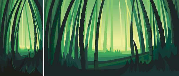 Landschaft mit Bambusbäumen. - Vektor, Bild