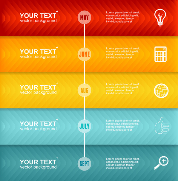 Vector Timeline Infographic. Colorful Template - Vector, Image