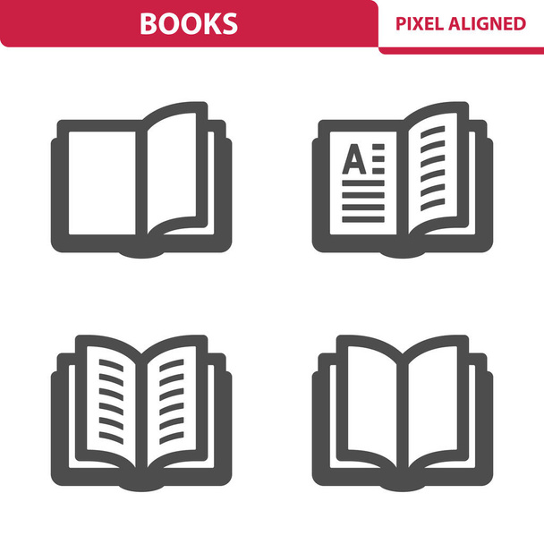 Книги, книги, библиотечные иконы - Вектор,изображение