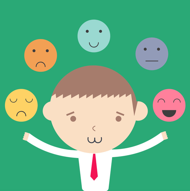 Empresário conceito de gestão de controle emocional cartoon illustr
 - Vetor, Imagem