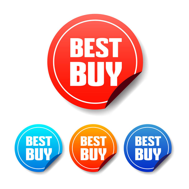 Best Buy Round Stickers Vector Set - Vector, Imagen