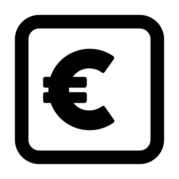 通貨記号アイコンベクトルフラットカラーグリフ内のビジネスと金融のためのユーロ記号絵文字 - ベクター画像