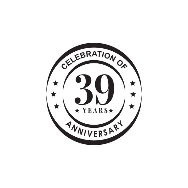 39th celebrando anniversario logo modello vettoriale di progettazione - Vettoriali, immagini