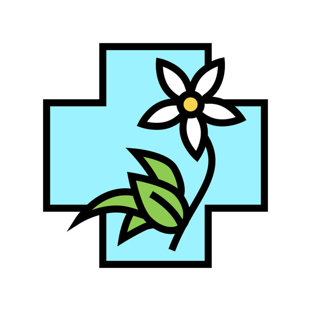 flower natural homeopathy medicine color icon vector illustration - Vector, Image