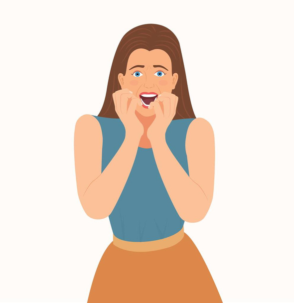 Expression of shock and horror cartoon face vector illustration