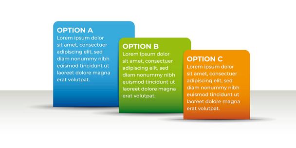 Infographic 3 options template 3D vector. - Vetor, Imagem