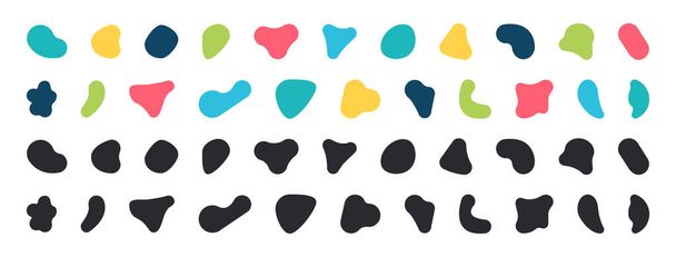 Blobs icon. Rock black icons. Drops or stone silhouettes. Vector set of black and colorful blobs and rock. - Vektör, Görsel