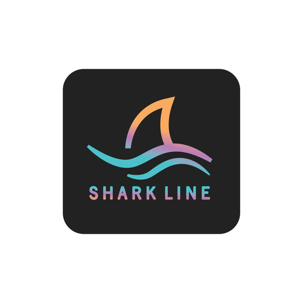 Haifischflosse Logo umreißen Design Vorlage Vektor Illustration - Vektor, Bild