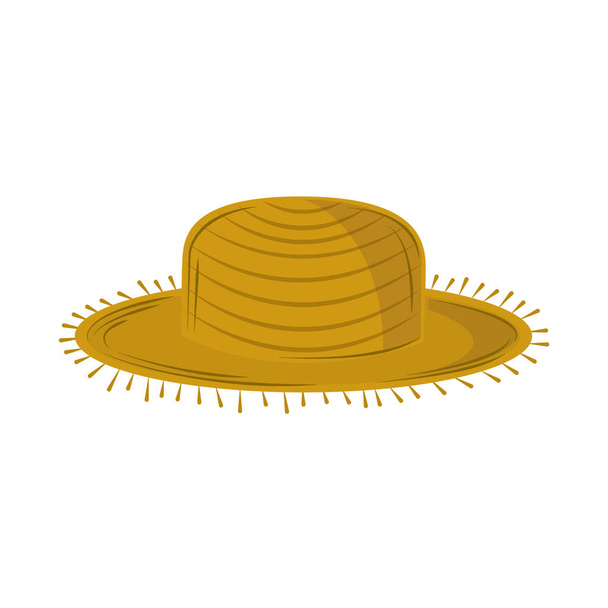 chapéu de palha rústico - Vetor, Imagem