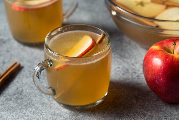 Refreshing Boozy Apple Cider Cocktail Punch with Cinnamon - 写真・画像