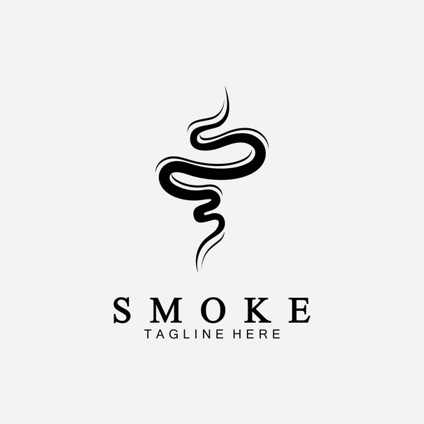 Иллюстрация логотипа дыма на белом фоне, аромат испаряет иконки. Запахи векторной линии значок, горячий аромат, вонь или кулинарные паровые символы, запах или пар - Вектор,изображение