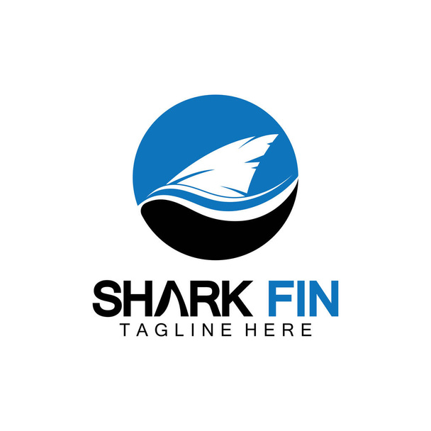 Plantilla de diseño de ilustración de vector de logotipo de aleta de tiburón.Shark Logo Template-Vector illustration - Vector, Imagen