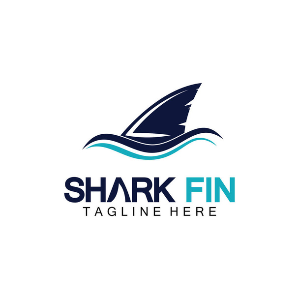 Plantilla de diseño de ilustración de vector de logotipo de aleta de tiburón.Shark Logo Template-Vector illustration - Vector, Imagen