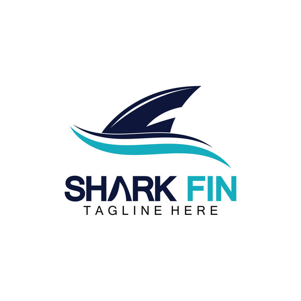 Squalo pinna logo vettore illustrazione disegno template.Shark logo modello-vettoriale illustrazione - Vettoriali, immagini