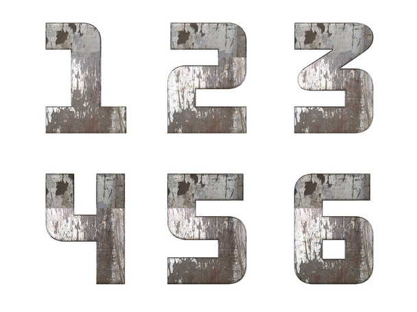 англійського алфавіту, цифри і знаки ізольованих, шорсткий  - Фото, зображення