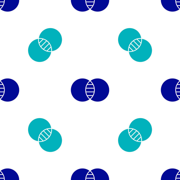 Azul Matemáticas establece A y B icono aislado patrón sin costura sobre fondo blanco. Diferencia simétrica. Vector. - Vector, imagen