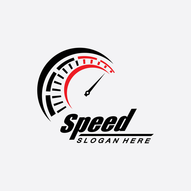 Hız logosu tasarımı, siluet hız göstergesi sembol vektörü, hız otomobil logosu çizim ikonu tasarımı - Vektör, Görsel